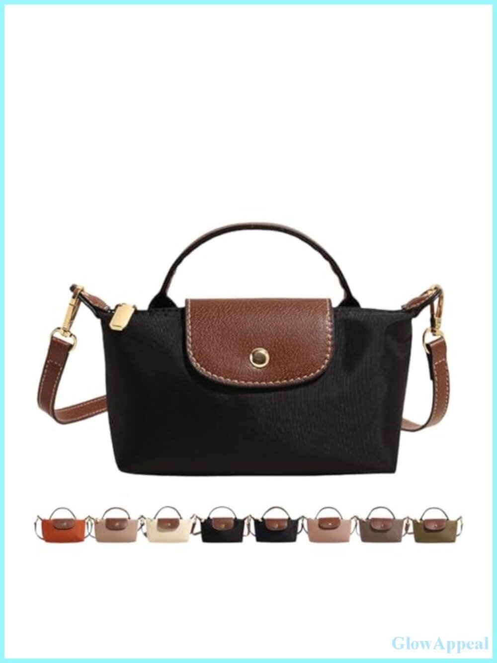 Polyester Mini Crossbody Bag with Adjustable Strap and Zipper Pocket for Women